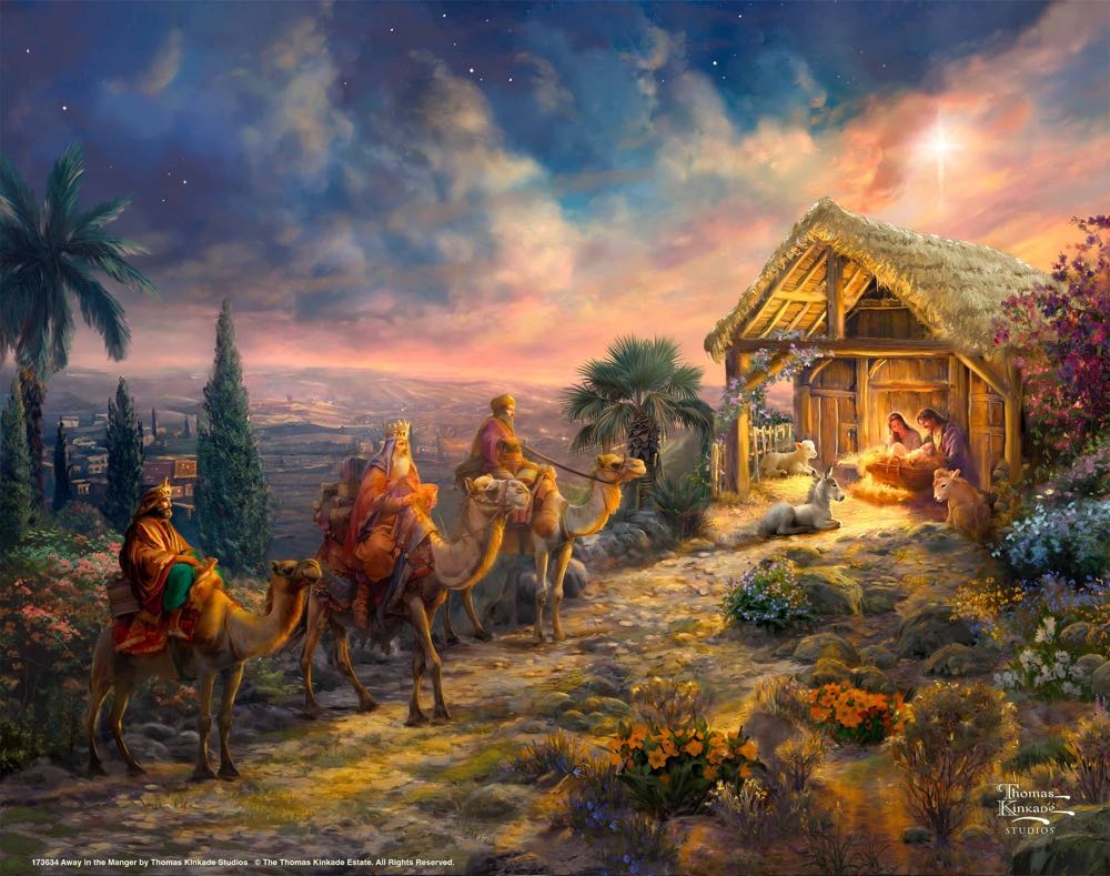 Thomas Kinkade: Away In The Manger - Ceaco puzzle collectible [Barcode 021081334365] - Main Image 2