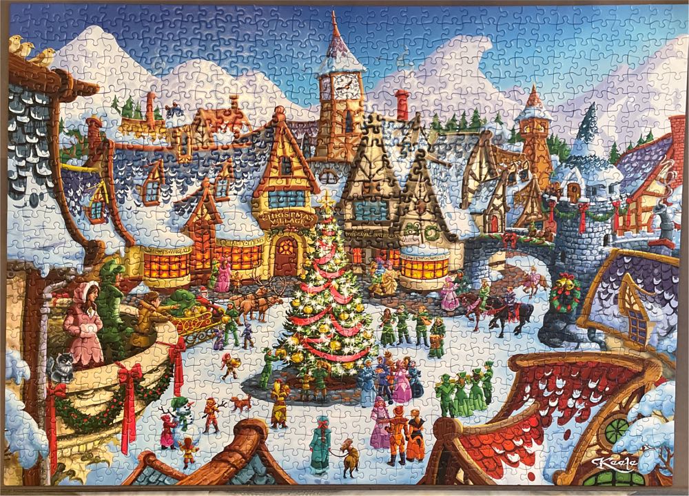 Christmas Village✅🚫 - Boardwalk Puzzle Company puzzle collectible [Barcode 671095406727] - Main Image 2
