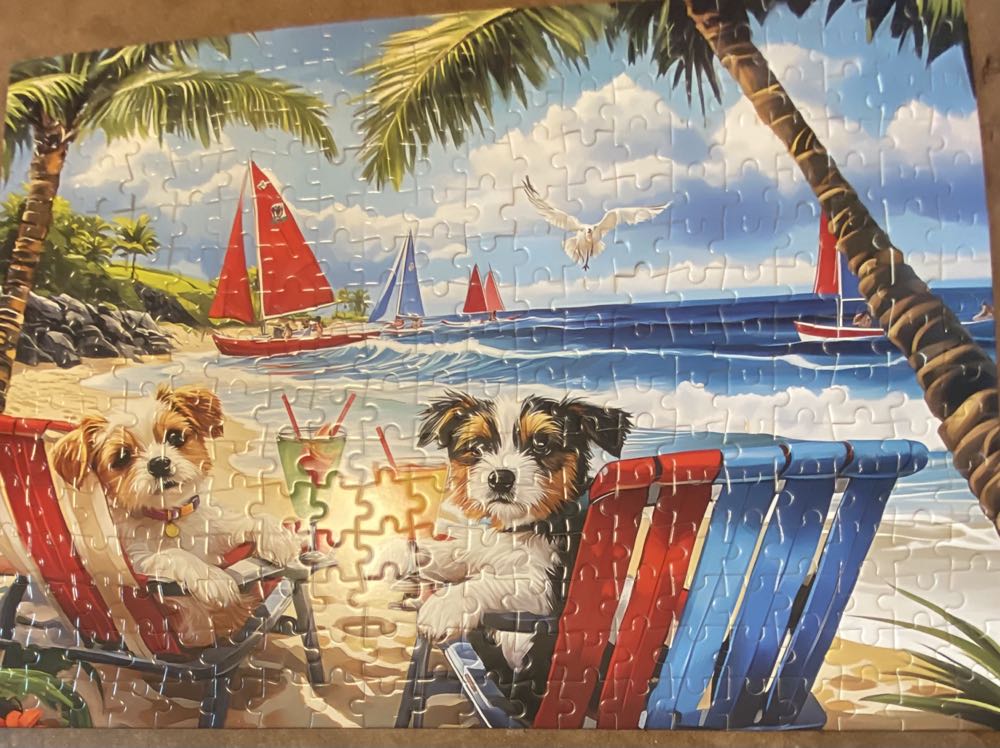 Puppies On Vacation In Hawaii  puzzle collectible - Main Image 2