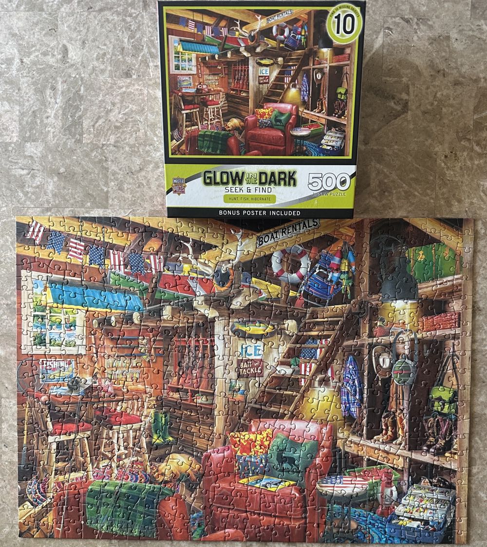 Hunt, Fish, Hibernate BAC - MasterPieces Glow puzzle collectible [Barcode 705988627279] - Main Image 2