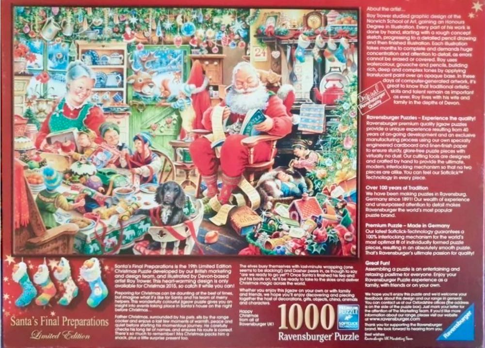 2015 Limited Edition : Santa’s Final Preparations - Ravensburger puzzle collectible [Barcode 4005556195589] - Main Image 3
