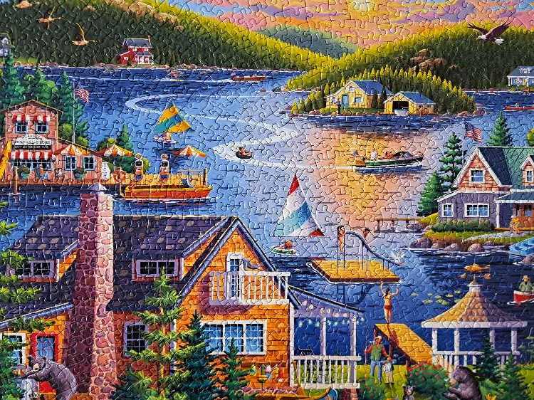 Lake House - Boardwalk Puzzle Company puzzle collectible [Barcode 671095406291] - Main Image 2