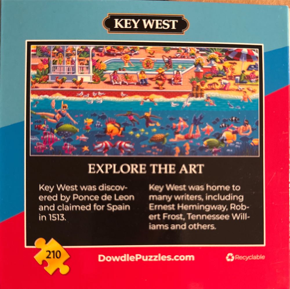 Dowdle Personal Puzzle Key West 210 Piece  puzzle collectible [Barcode 671095902212] - Main Image 3