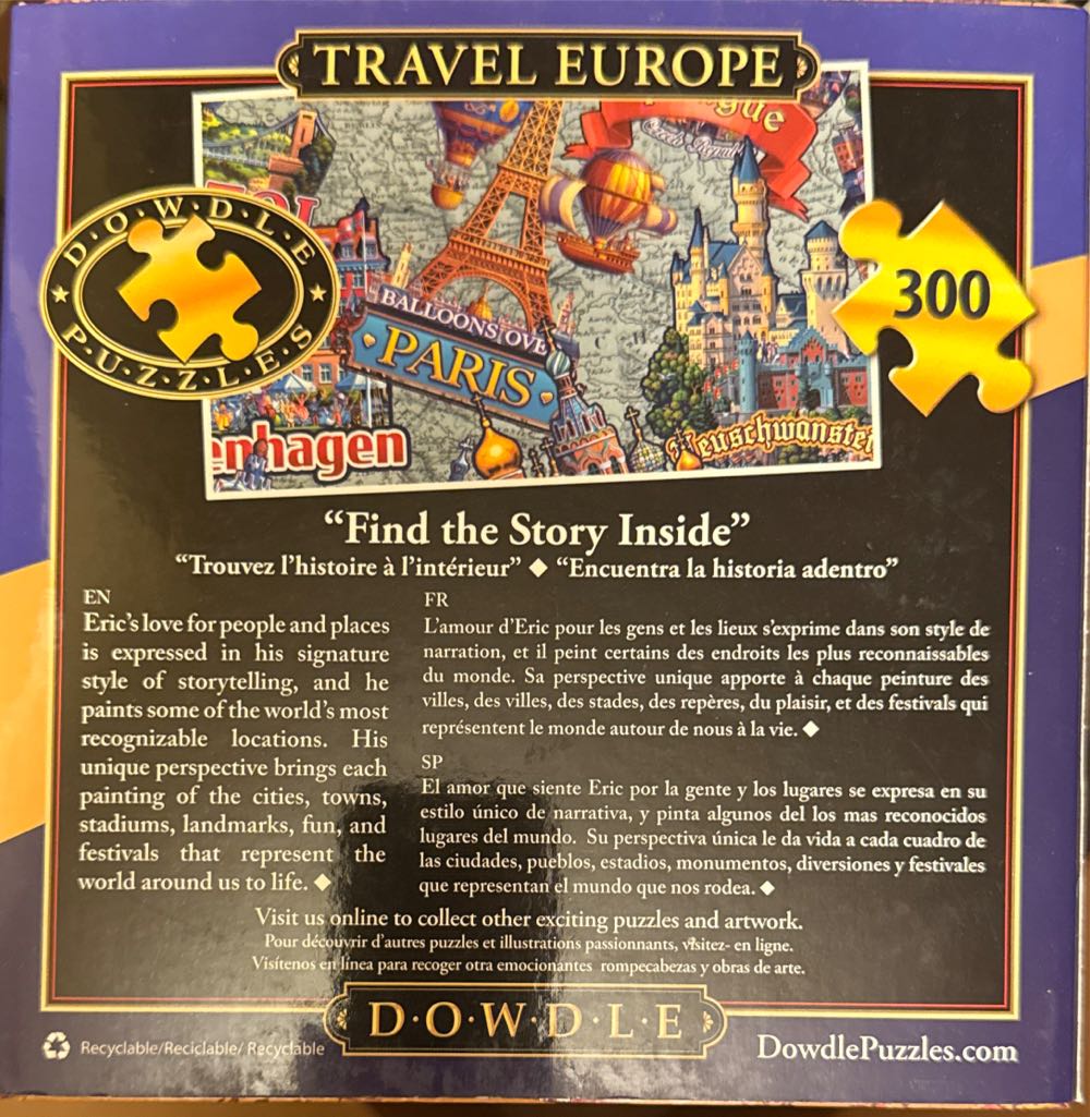 Travel Europe - Dowdle 🇺🇸 puzzle collectible [Barcode 435005045174] - Main Image 2