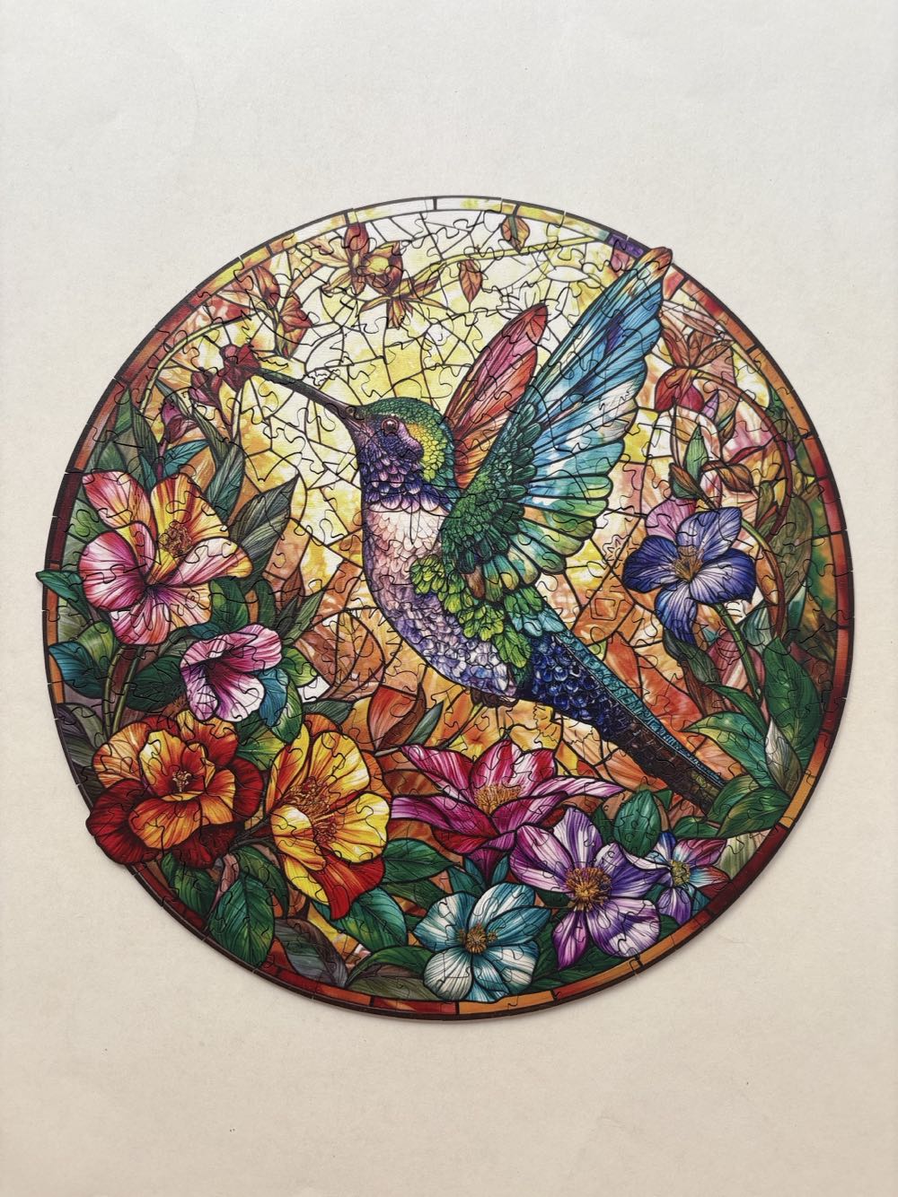 Stained Glass Hummingbird - Aeekdook Creative Wooden Puzzles puzzle collectible - Main Image 2