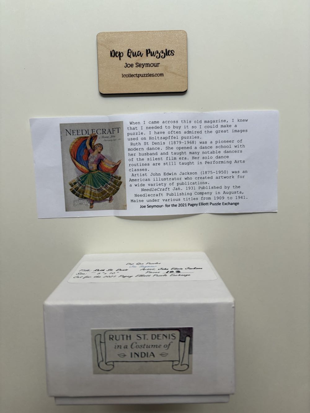 Ruth St. Denis in a Costume of India - Dep Qua Puzzles puzzle collectible - Main Image 4