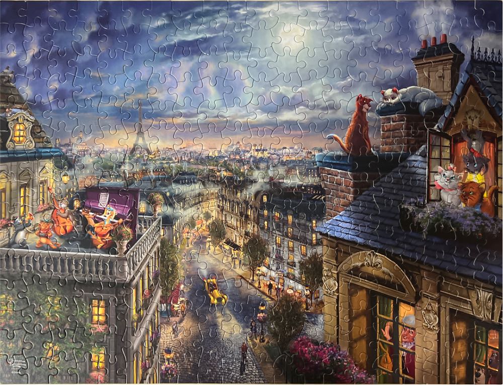 Thomas Kinkade - The Aristocats Love Under The Moon - Ceaco puzzle collectible [Barcode 021081225793] - Main Image 3
