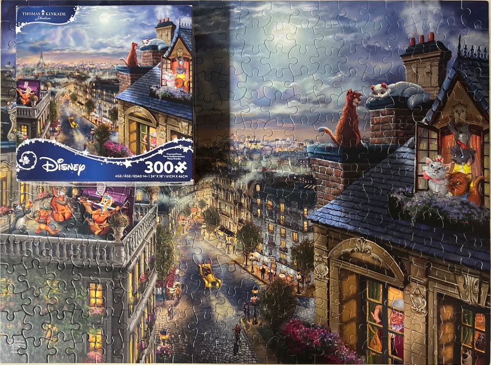 Thomas Kinkade - The Aristocats Love Under The Moon - Ceaco puzzle collectible [Barcode 021081225793] - Main Image 4