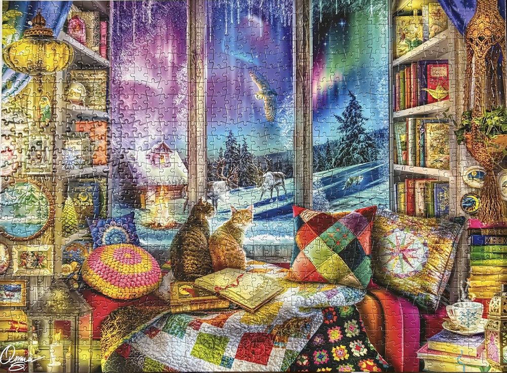 Buffalo Games Aimee Stewart Winter Reading Nook Piece Jigsaw Puzzle For Adults Challenging Puzzle Perfect For Game Nights Finished Size Is 26.75 X 19.75  puzzle collectible - Main Image 2
