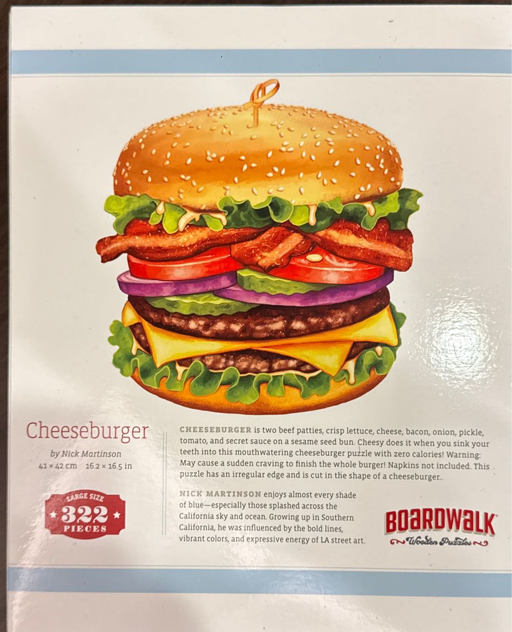 Cheeseburger - Boardwalk Puzzle Company puzzle collectible [Barcode 671095330824] - Main Image 2