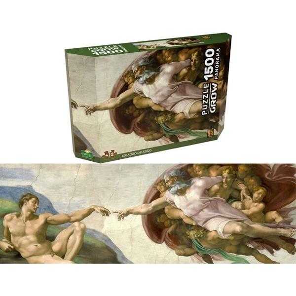 Peças Panorama Criação De Adão Quebra Cabeça Grow - Grow puzzle collectible [Barcode 7908010143836] - Main Image 4