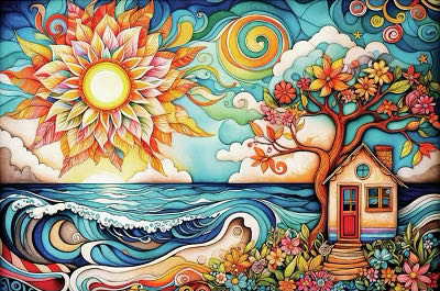 Pieces Jigsaw Puzzle For Adults – Matte Finish Soft Touch Easy To Assemble Tight Fit Vivid Colors Missing Pieces Service – Forest Landscape With Log River Cabin – By Enjoy Puzzle