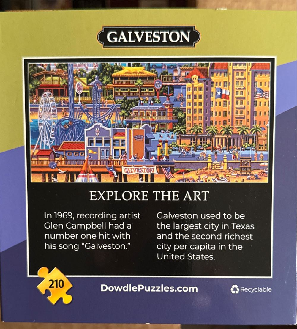 Dowdle Personal Puzzle Galveston 210 Piece  puzzle collectible [Barcode 671095902519] - Main Image 2
