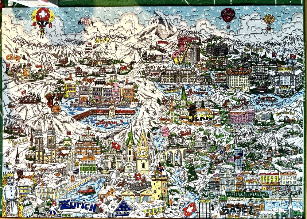 Switzerland 300 Piece Essence Of Switzerland Jigsaw 300 Pieces Charles Fazzino Of Pop Art - TCG Toys puzzle collectible [Barcode 686141102645] - Main Image 2