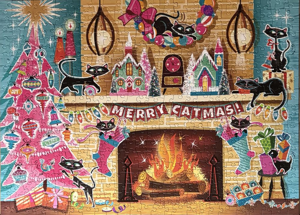 Merry Catmas - Cobble Hill puzzle collectible [Barcode 625012451314] - Main Image 2