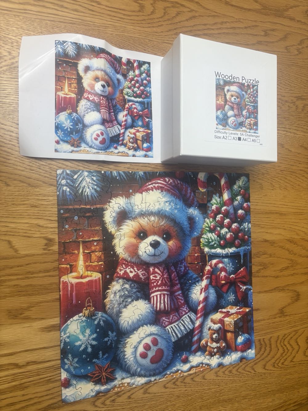 Wooden Christmas Holiday Bear - Wooden Puzzle puzzle collectible - Main Image 2