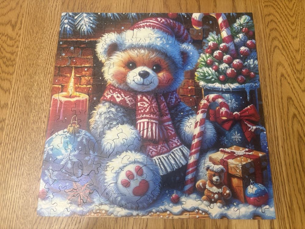 Wooden Christmas Holiday Bear - Wooden Puzzle puzzle collectible - Main Image 3