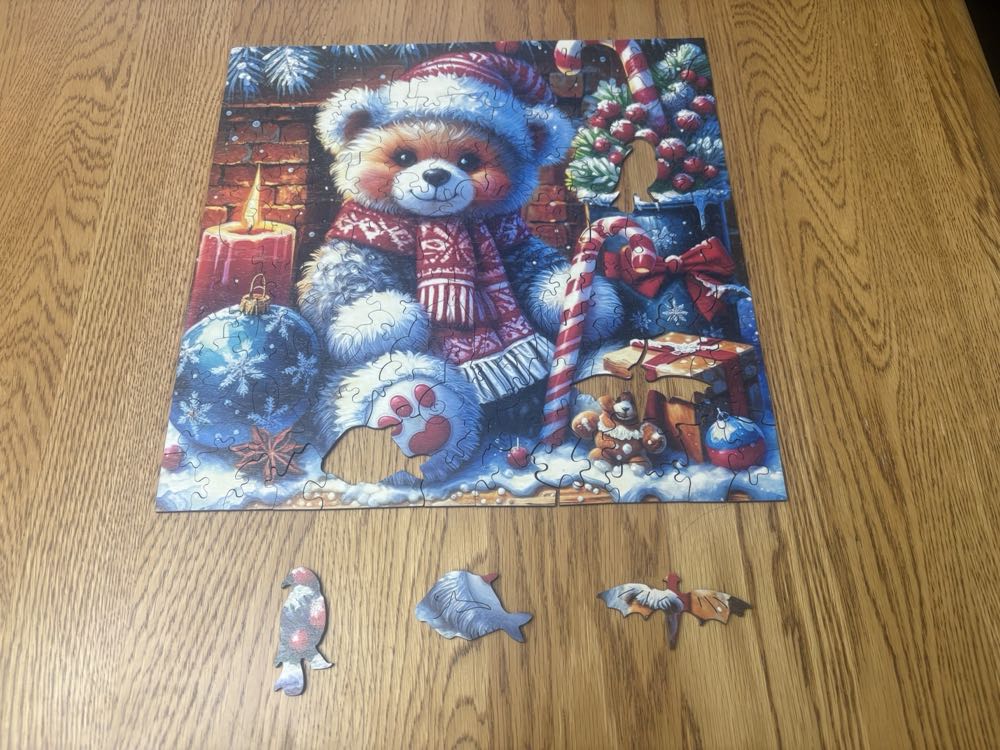 Wooden Christmas Holiday Bear - Wooden Puzzle puzzle collectible - Main Image 4