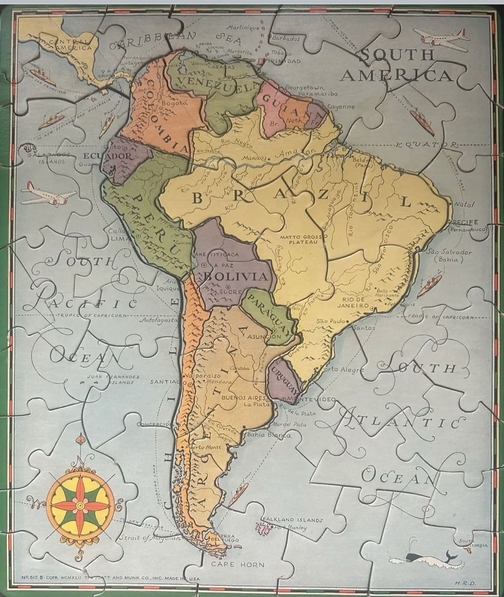0163/164 The Platt & Munk Company: Map Of North & South America - The Platt & Munk Company puzzle collectible - Main Image 2