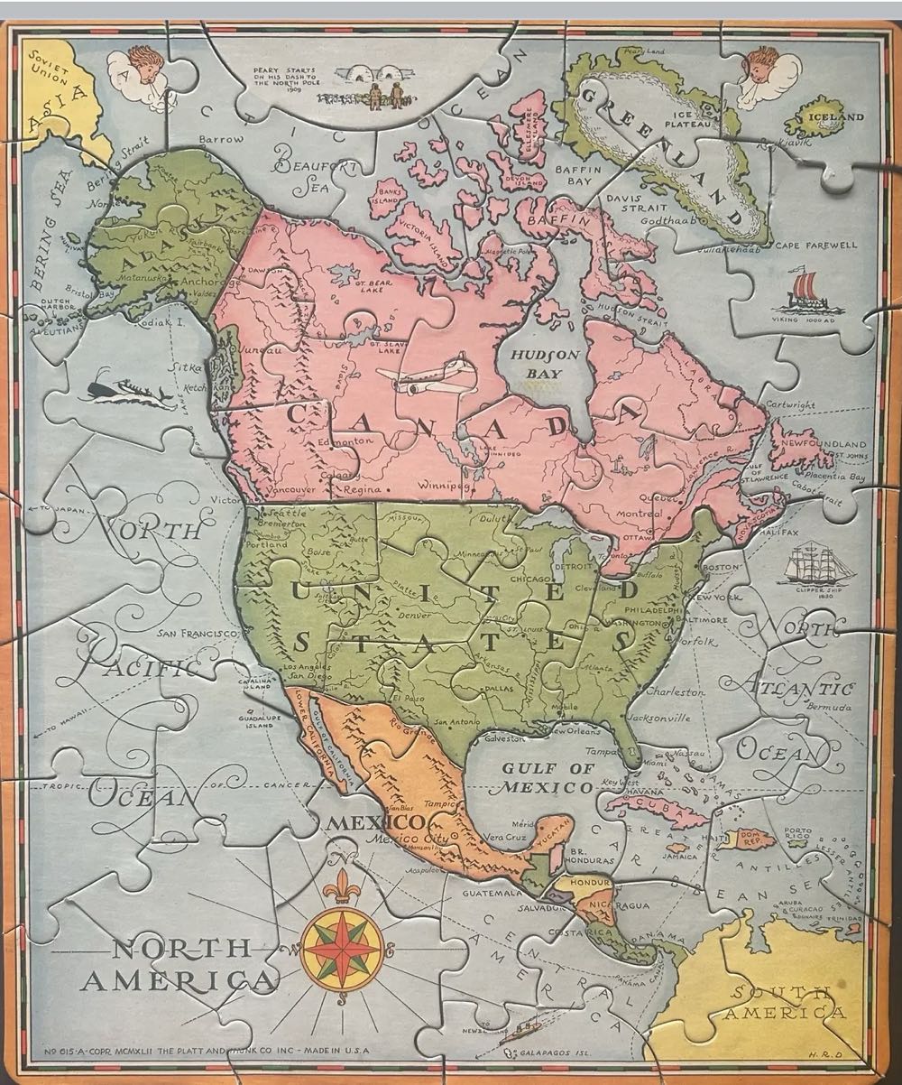 0163/164 The Platt & Munk Company: Map Of North & South America - The Platt & Munk Company puzzle collectible - Main Image 3
