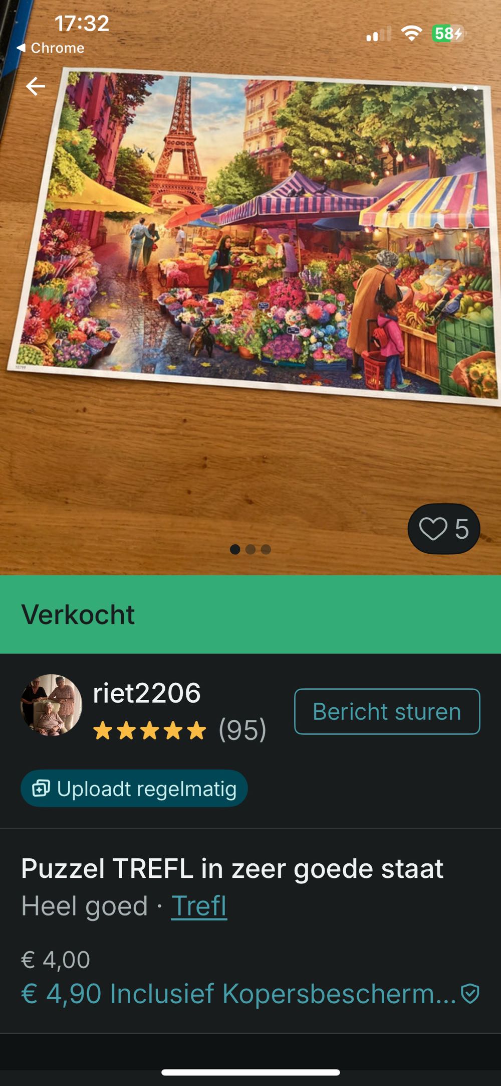 Tea Time: Flower Market Eiffeltower - Trefl puzzle collectible [Barcode 5900511107999] - Main Image 4