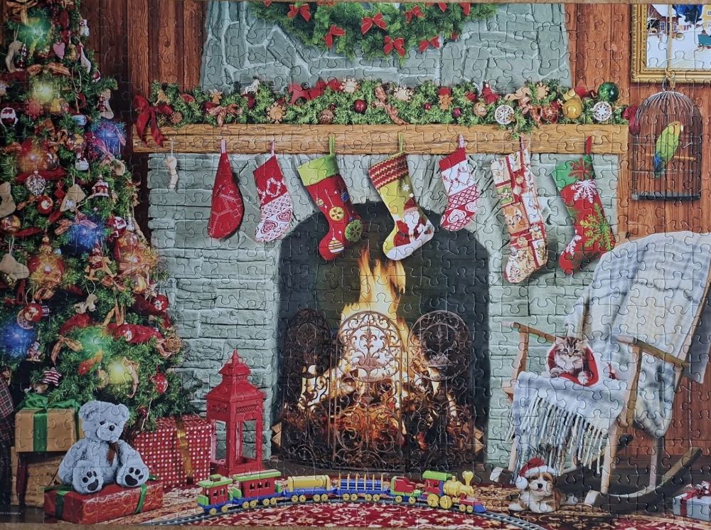 Christmas By The Fireplace - EuroGraphics puzzle collectible [Barcode 628136455022] - Main Image 3