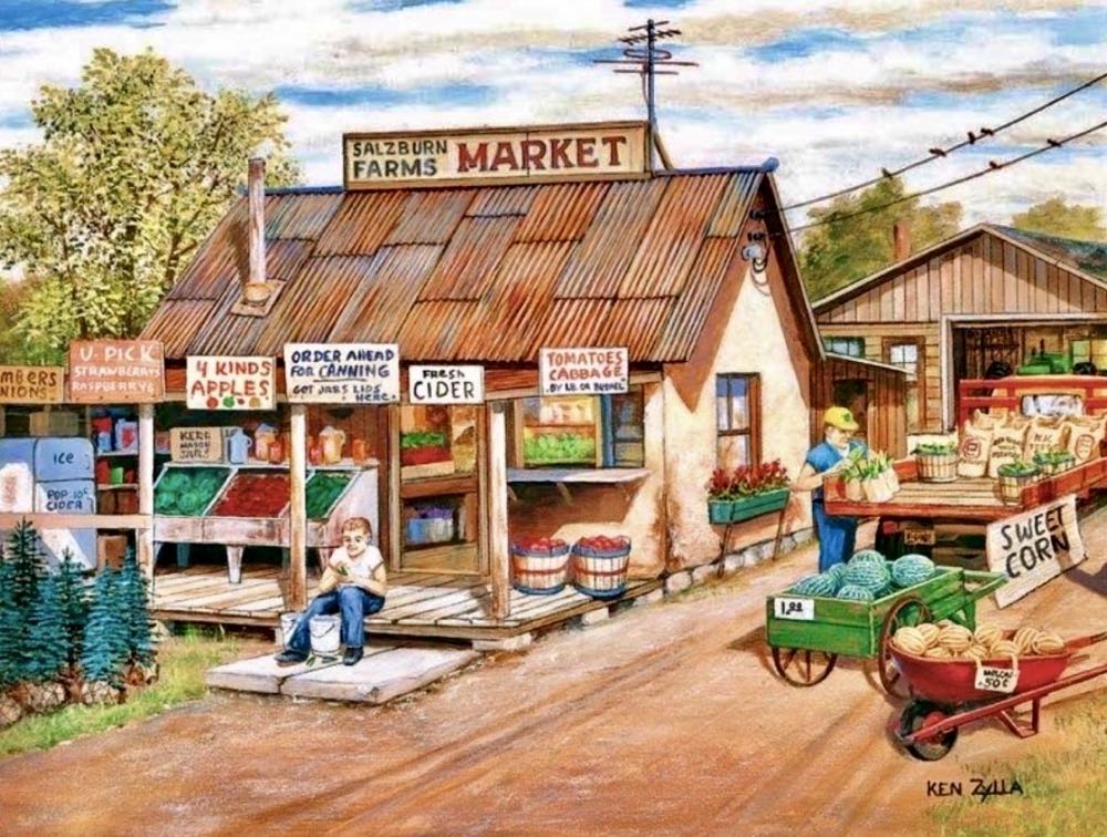 Salzburn Market • - SunsOut puzzle collectible [Barcode 796780398979] - Main Image 2