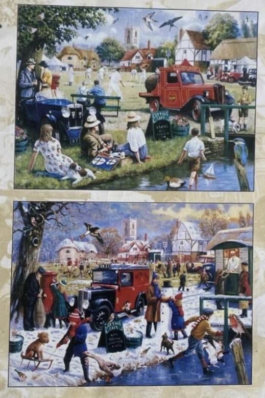 Summer And  Winter  Nostalgic Seasons - Ravensburger puzzle collectible [Barcode 4005556140923] - Main Image 2