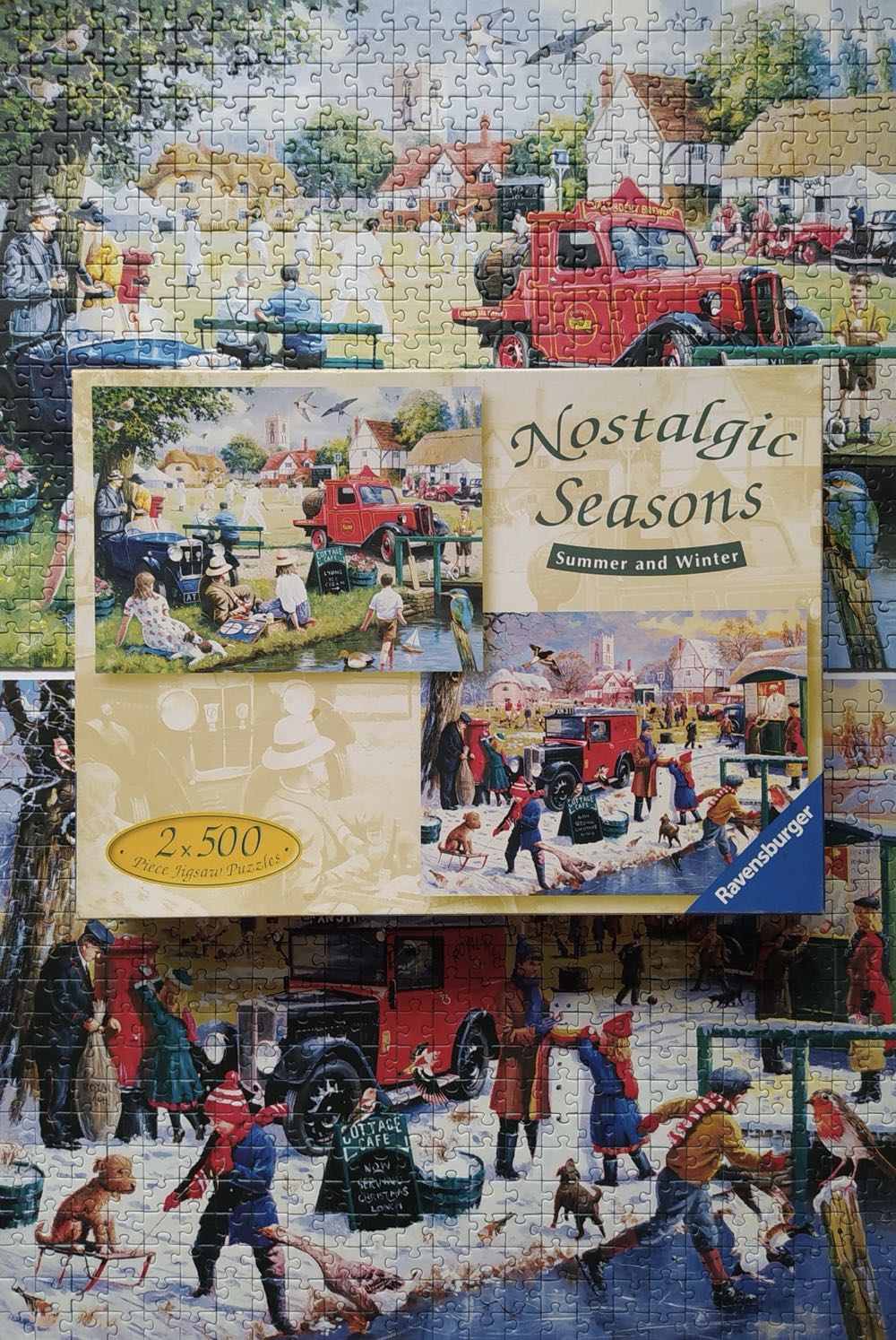 Summer And  Winter  Nostalgic Seasons - Ravensburger puzzle collectible [Barcode 4005556140923] - Main Image 4
