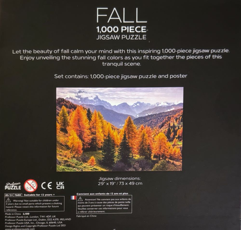 Fall - Professor Puzzle puzzle collectible - Main Image 3