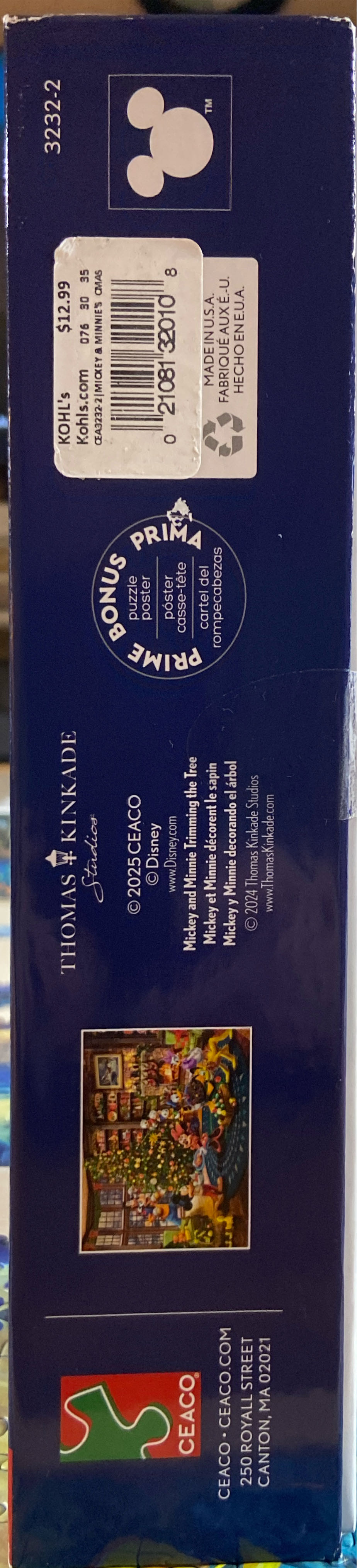 Thomas Kinkade: Mickey and Minnie Trimming the Tree - Ceaco puzzle collectible - Main Image 2