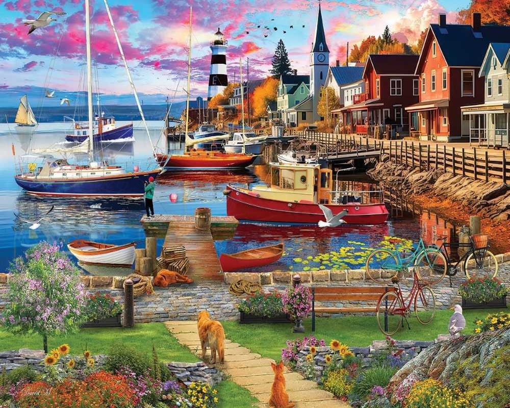 Boat Harbor-sold - White Mountain puzzle collectible [Barcode 724819269501] - Main Image 2