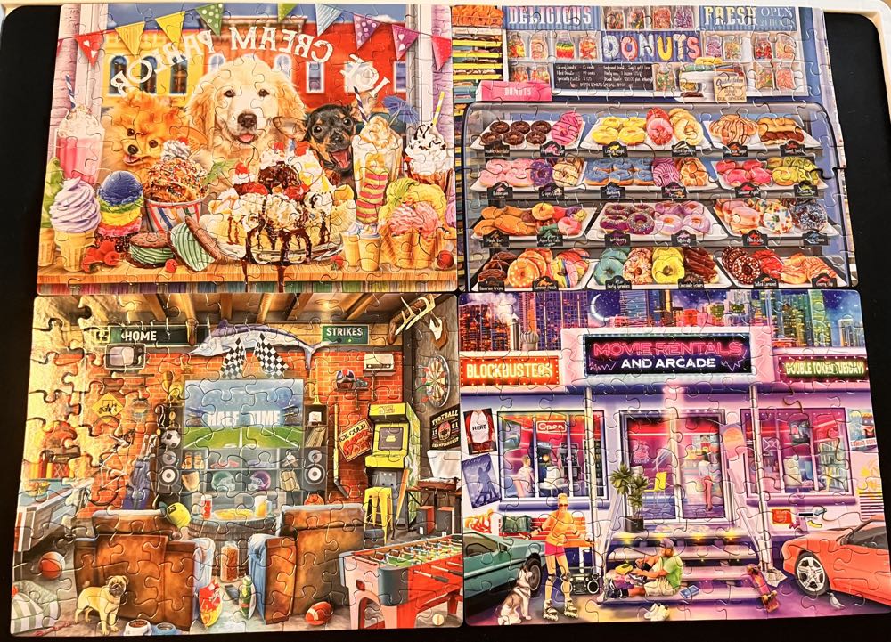 Color Palette: Snack Size (Ice Cream Parlor Pups, Delicious Donuts Daily, Man Cave, Movie Rentals & Arcade) - Rose Art puzzle collectible - Main Image 2
