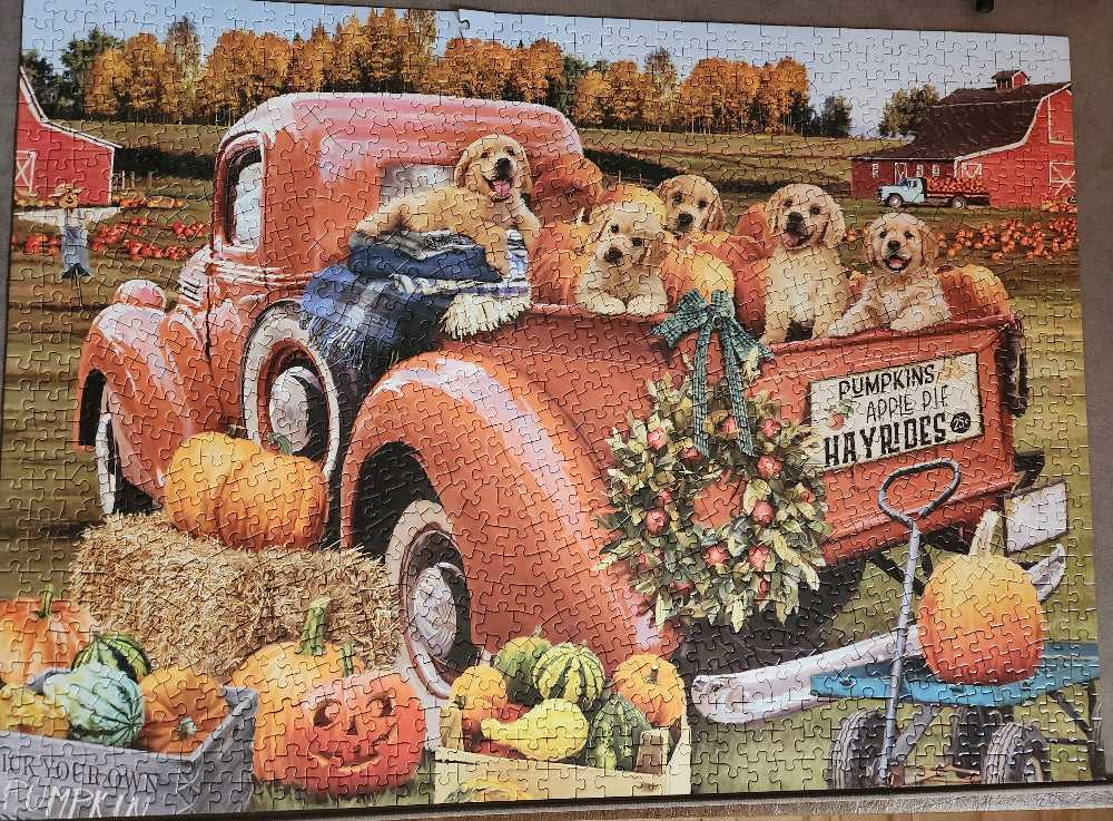 Fall Puppies - Vermont Christmas Company puzzle collectible - Main Image 2