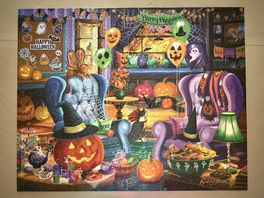 Halloween Library NEW. ❤️🧩 - White Mountain puzzle collectible [Barcode 724819269655] - Main Image 2