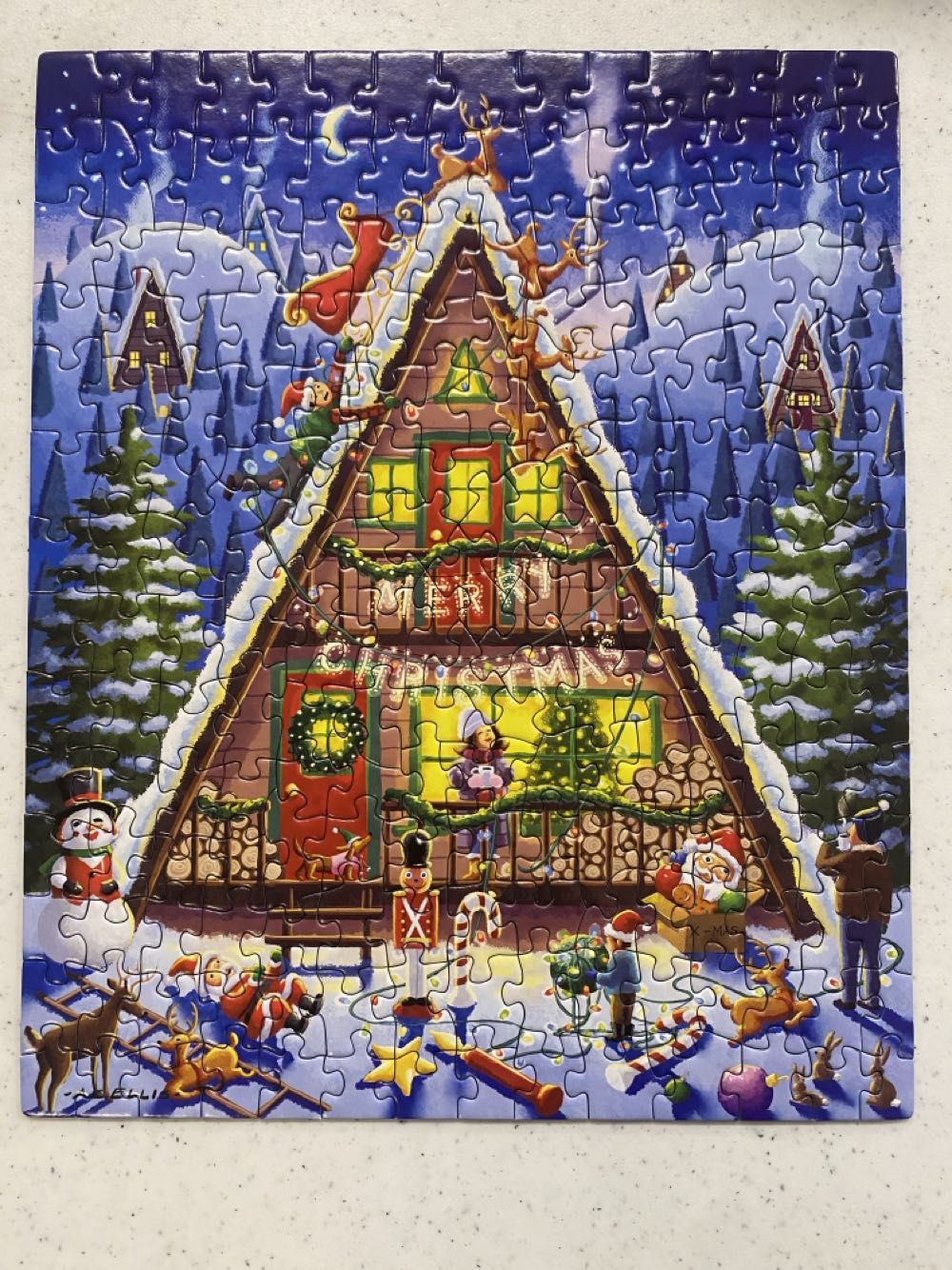 Christmas Cabin - Boardwalk puzzle collectible [Barcode 671095906517] - Main Image 3