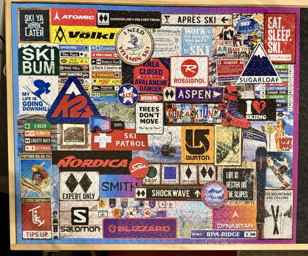 Gone Skiing - White Mountain Puzzles puzzle collectible [Barcode 724819269105] - Main Image 2