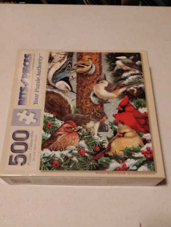 Bits And Pieces Winter Bird Friends 500  puzzle collectible [Barcode 192949063250] - Main Image 2