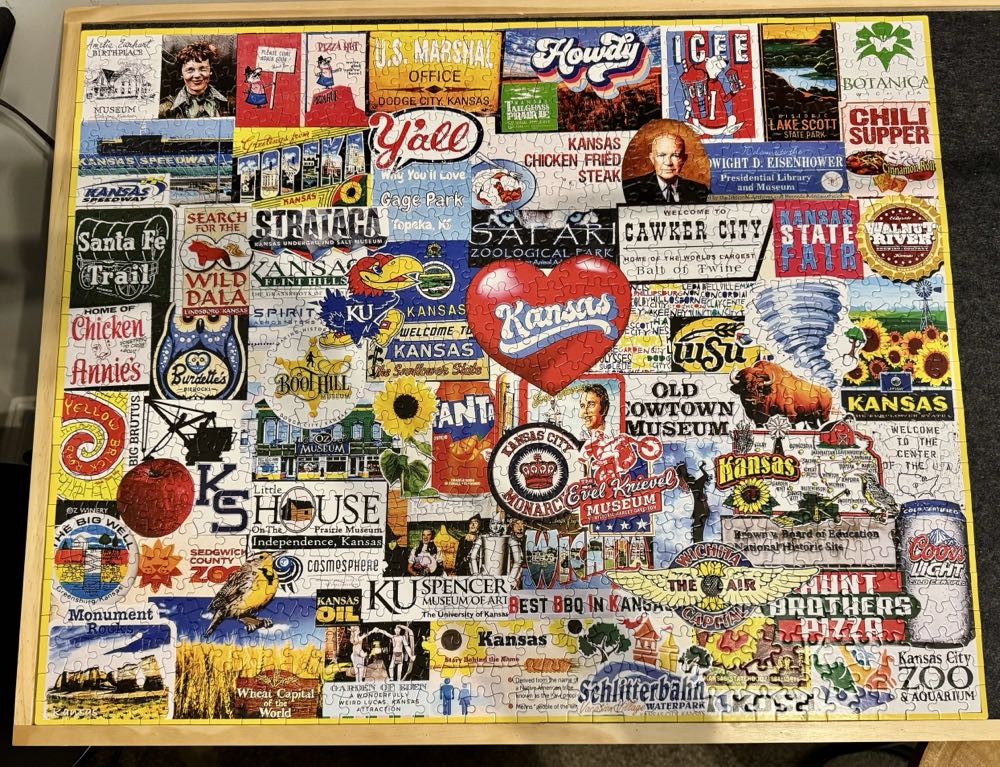 I Love Kansas - White Mountain puzzle collectible [Barcode 724819269556] - Main Image 2