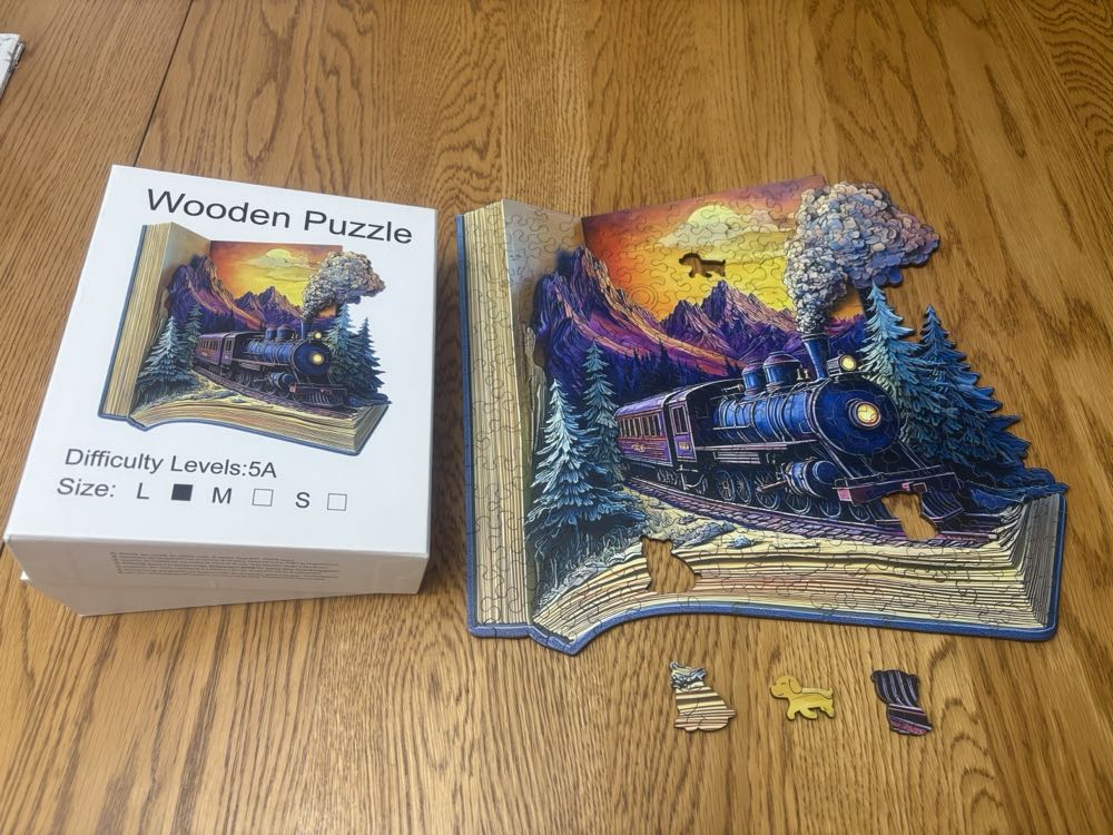 Wooden Book Galloping Train - Wooden Puzzle puzzle collectible - Main Image 4