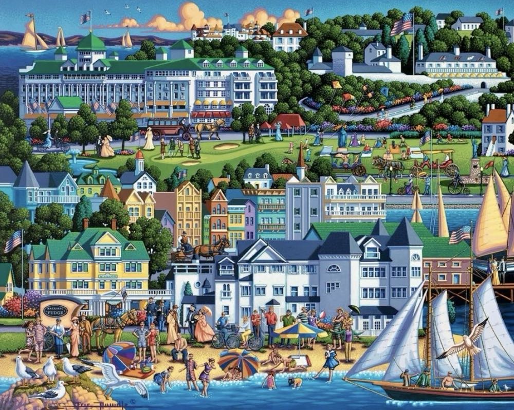 Mackinac Island - Dowdle Folk Art puzzle collectible [Barcode 671095903233] - Main Image 2