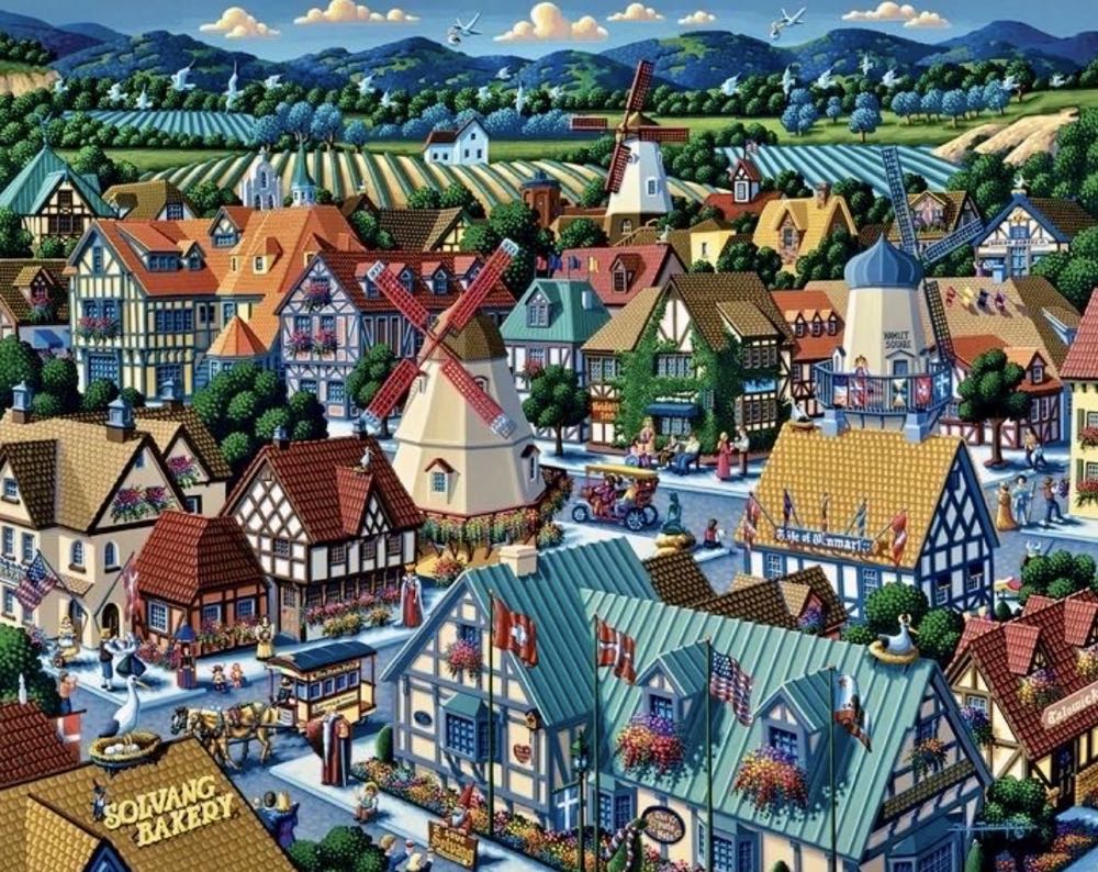 Solvang - Dowdle Folk Art puzzle collectible [Barcode 671095900522] - Main Image 2