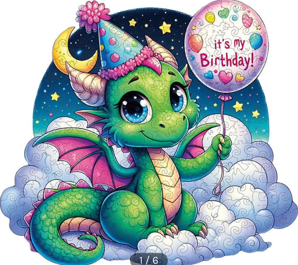 Birthday Baby Dragon - QuordlePuzzles puzzle collectible - Main Image 2