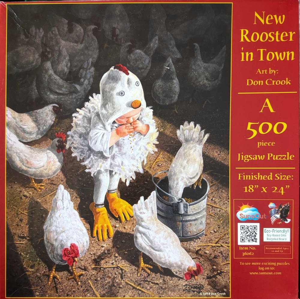 New Rooster in Town - SunsOut puzzle collectible - Main Image 2