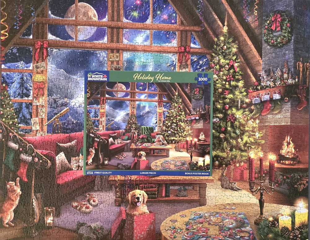 Holiday Home. NEW ❤️🧩 - White Mountain puzzle collectible [Barcode 724819269228] - Main Image 3