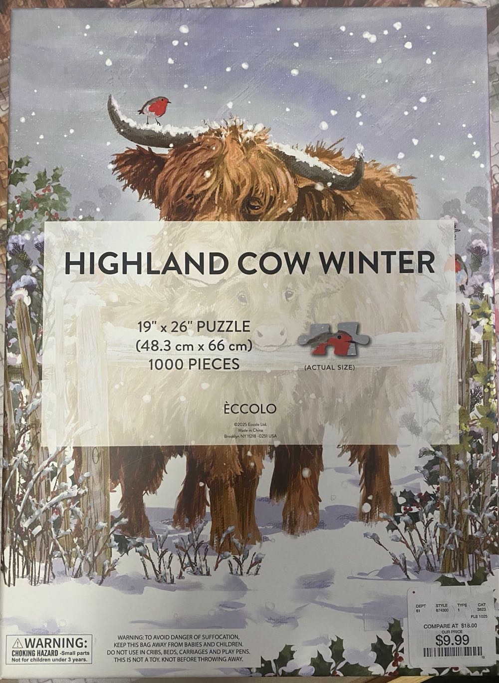 Highland Cow winter - Eccolo Ltd puzzle collectible - Main Image 3