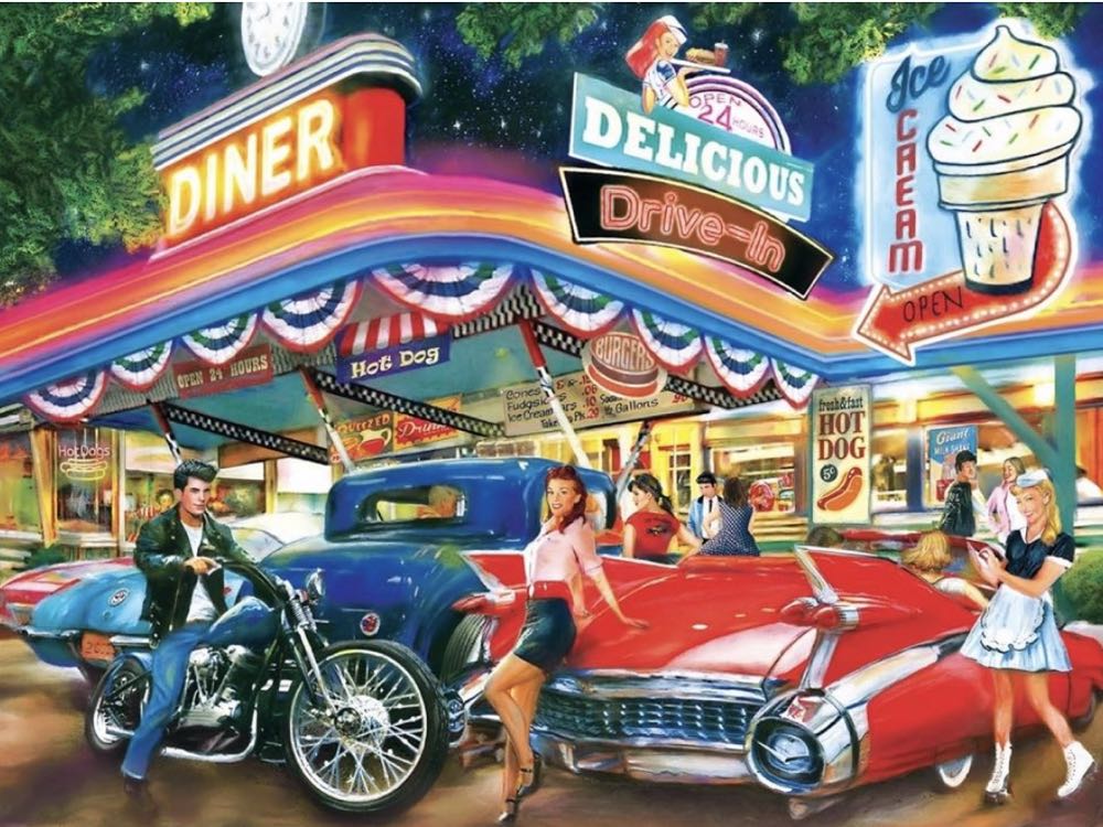 Back to the Past : Rollerskate Drive-in Diner 🆕 - Rose Art puzzle collectible [Barcode 4895145435390] - Main Image 2