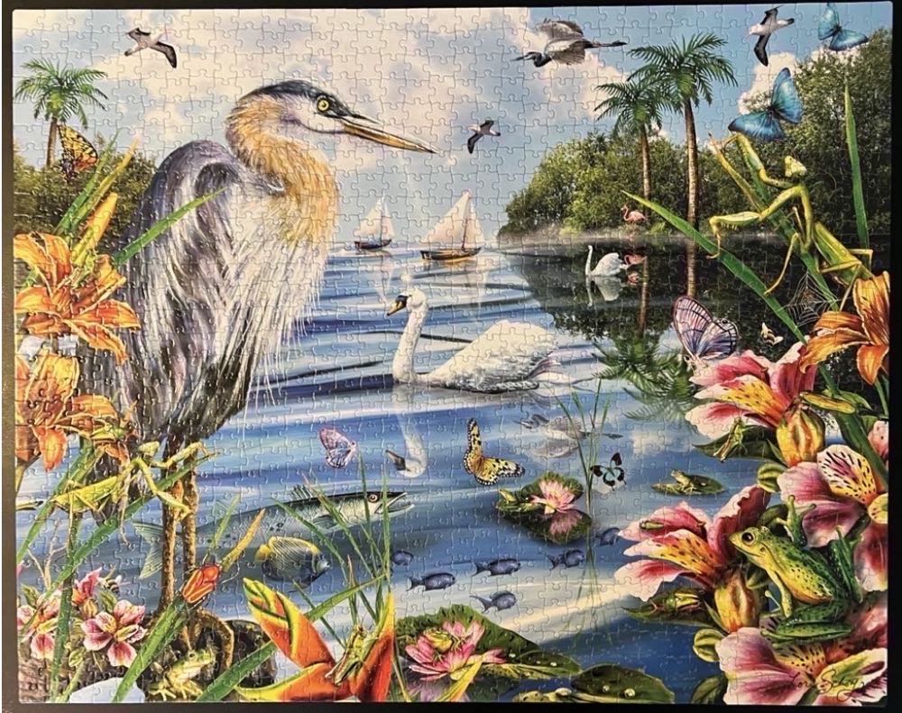 Blue Heron & Friends - White Mountain puzzle collectible [Barcode 724819251087] - Main Image 2