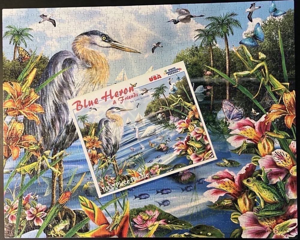 Blue Heron & Friends - White Mountain puzzle collectible [Barcode 724819251087] - Main Image 4