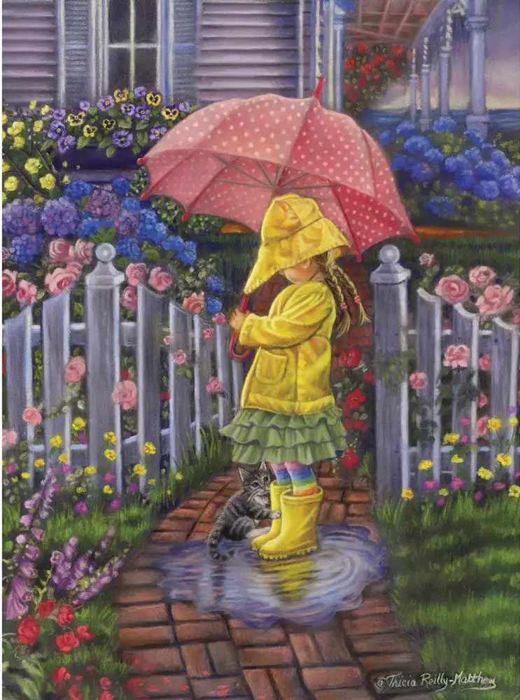 Rainy Day Friends (UV) 🧩 - Bits And Pieces puzzle collectible - Main Image 2